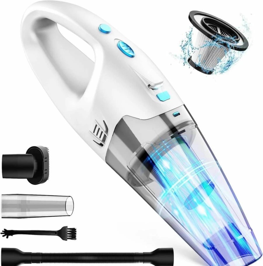 FUOAYOC Cordless Handheld Vacuum Cleaner - 1.6Lbs Lightweight, Powerful Suction, Rechargeable, LED Light, Multi Accessories for Car, Home, Office, Pet Hair
