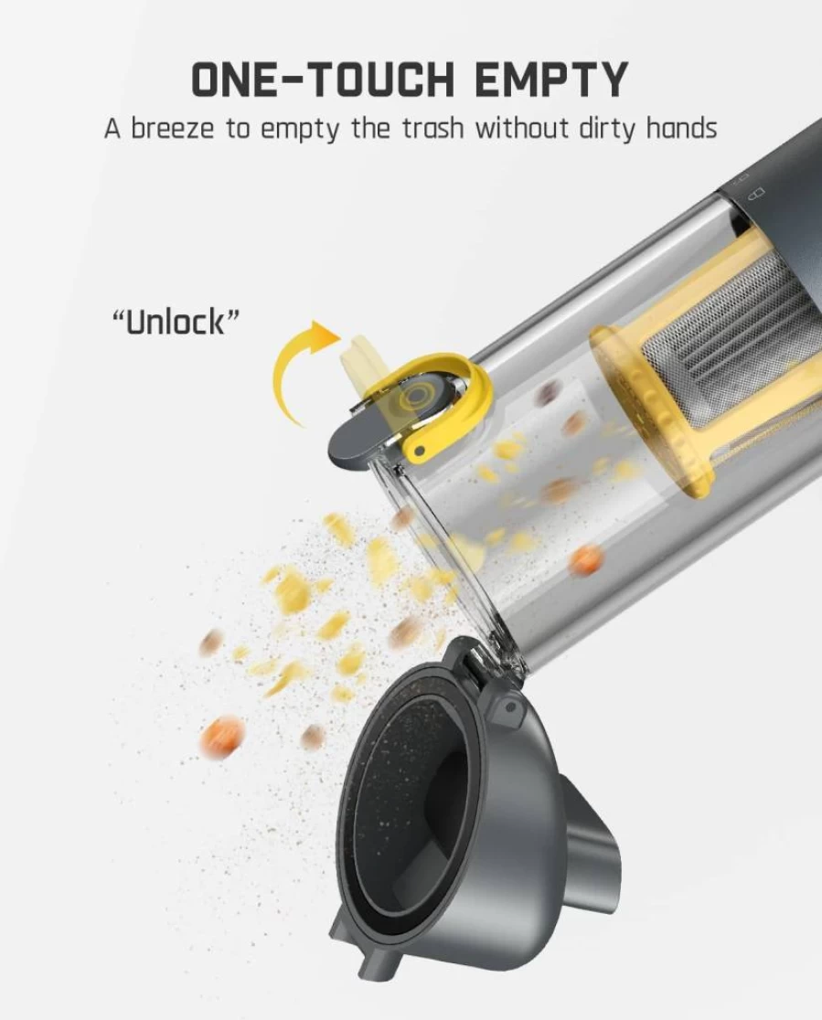 Fanttik Slim V9 Mix Cordless Car Vacuum - 4-in-1 Handheld Air Duster with 12000Pa Suction, Smart LED Display, Portable Mini Keyboard Cleaner for Car & Office