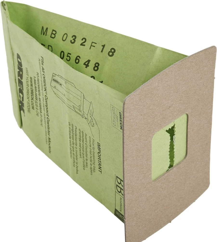Oreck BB Type Vacuum Bags for Buster B Canister Vacs - 8 Pack Green Refill, Part # AK1BB8A, OEM Replacement