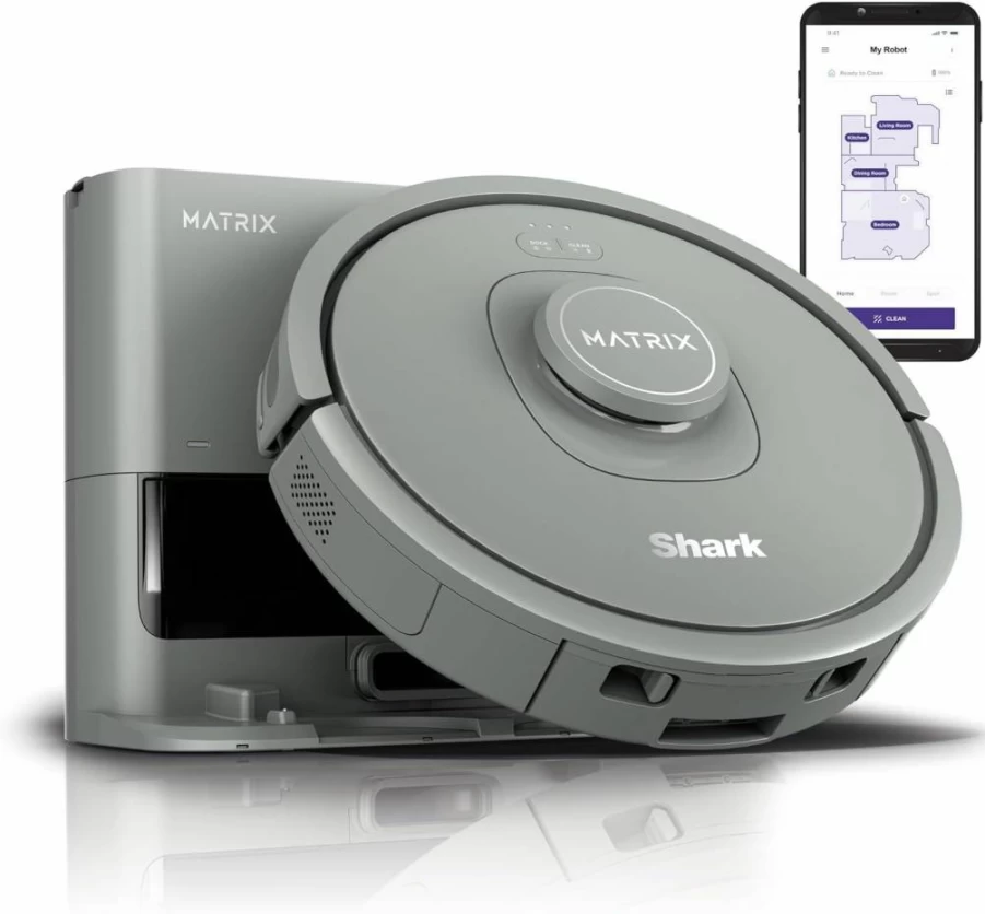 Shark RV2300S Matrix Self-Empty Robot Vacuum - Bagless, Wi-Fi, 30-Day Capacity, Precision Mapping, Pet Hair Expert, Black/Grey (Renewed)