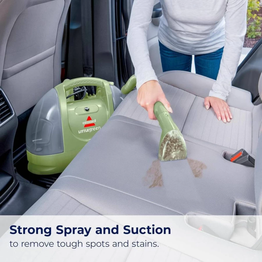 Bissell Little Green 1400B Portable Carpet Cleaner for Home, Car & Upholstery – Compact Deep Cleaner with Attachments, Green