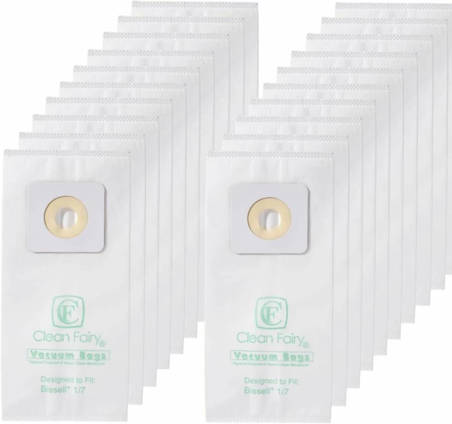 CF Clean Fairy 20Pack Fabric Filter Bags Compatible With Bissell Powerforce, Powerglide, Lift-Off, Powertrak, Powerlifter Pet Upright Vacuums Style 1&7