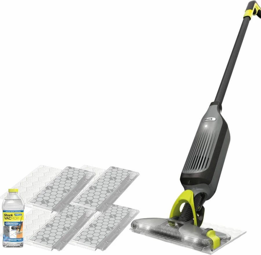 Shark VM252PL Vacmop Pro Cordless Hard Floor Cleaner - 2-in-1 Vacuum & Spray Mop with Powerful Suction, LED Headlights, Lightweight Design, Includes 4 Disposable Pads & 12oz Lavender Scented Multi-Surface Cleaning Solution