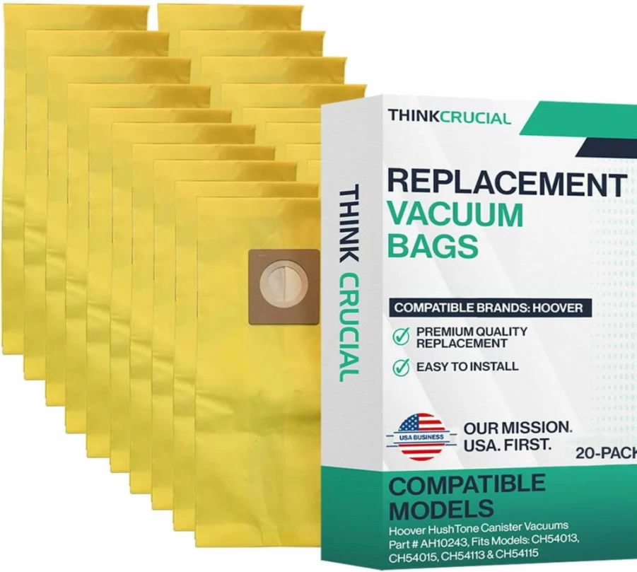 Think Crucial 10-Pack Vacuum Replacement Parts for Hoover HushTone Models CH54013, CH54015, CH54113, CH54115 - Compatible with Part #AH10243