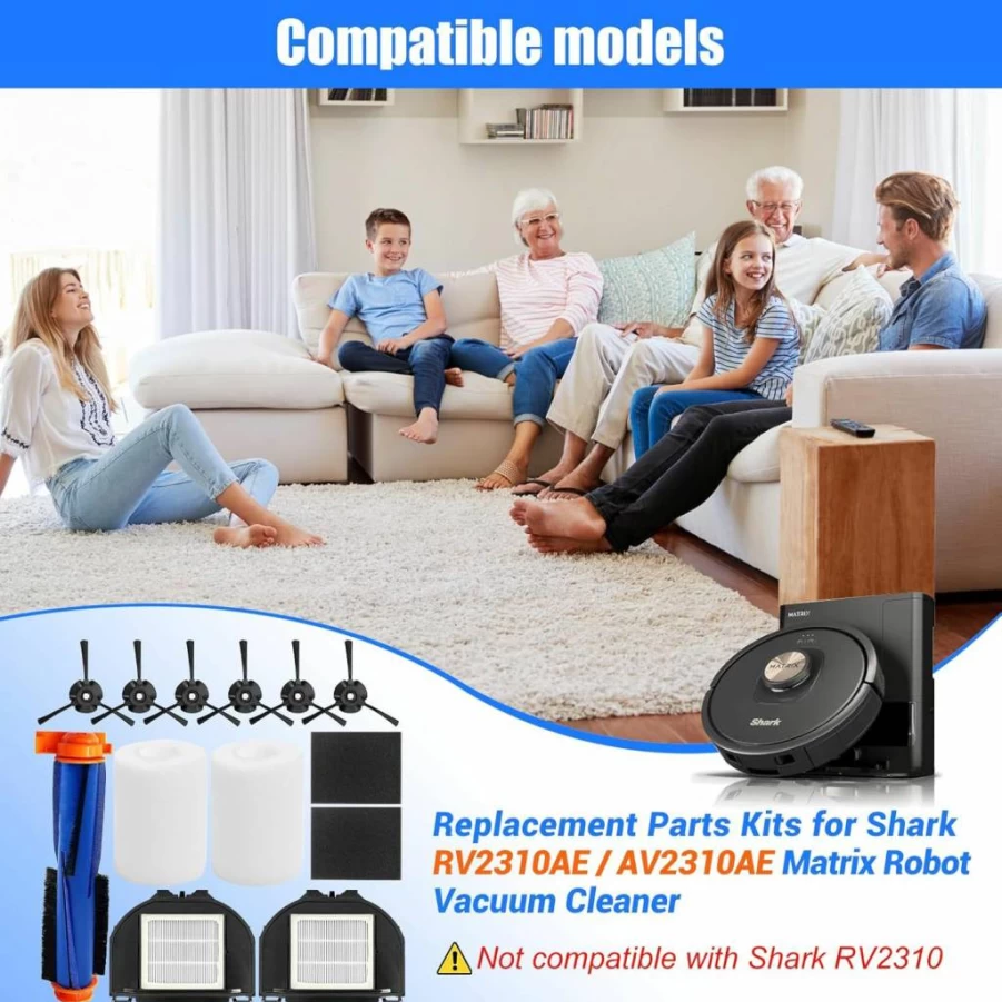 Taisouw 2-Pack Replacement Brush Roller Kit for Shark AI AV2501S RV2502AE RV2520AOUS AV2510AOUS AV2511AE RV2610WA AV2610WA RV2310AE AV2310AE RV2320S UR2350AE Vacuum Cleaner Accessories