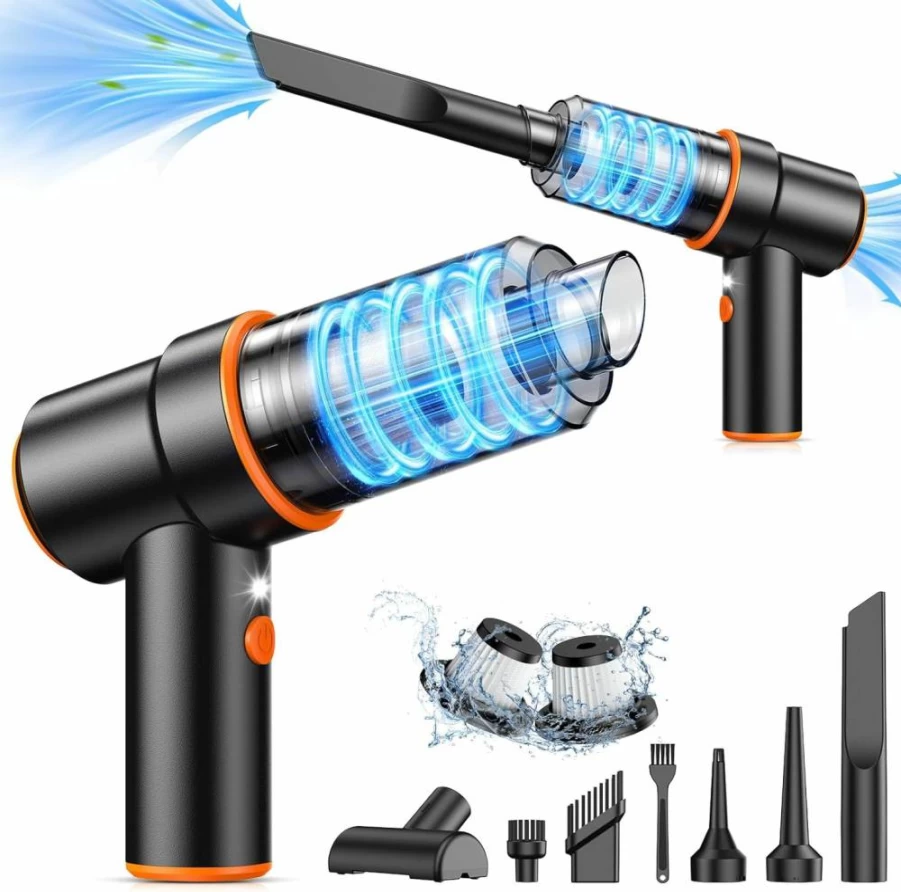 KMM 9000Pa Handheld Vacuum Cleaner - 120W Powerful Cordless Car Vacuum with LED Light, Multi-Attachments for Home, Office, Pet Hair Cleaning