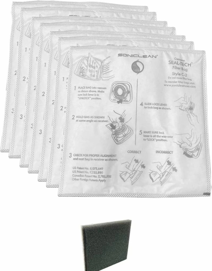 Soniclean Whisperjet C2 Replacement Filter Bags with Noise-Reducing Technology for Ultra-Quiet Vacuum Performance