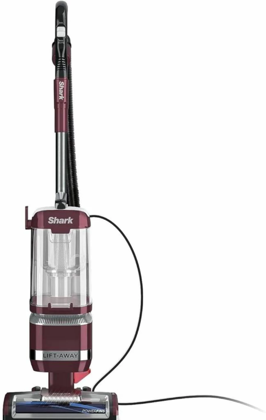 Shark Navigator Lift-Away ADV Upright Vacuum Cleaner with PowerFins Brushroll, LED Headlights, Swivel Steering, Renewed (Red)