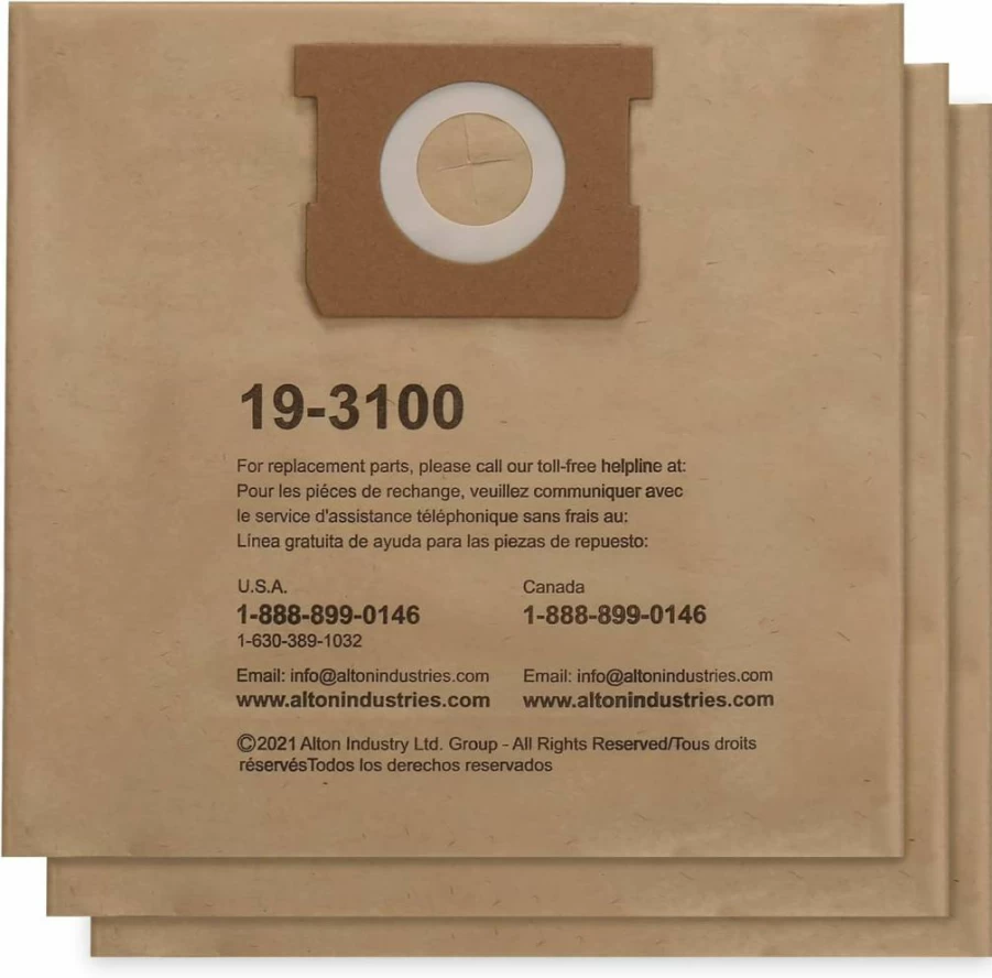 STANLEY 19-3100 Disposable Filter Bag for Wet/Dry Vacuums, 5-8 Gallon Capacity, Pack of 3, by Alton Enterprises Limited