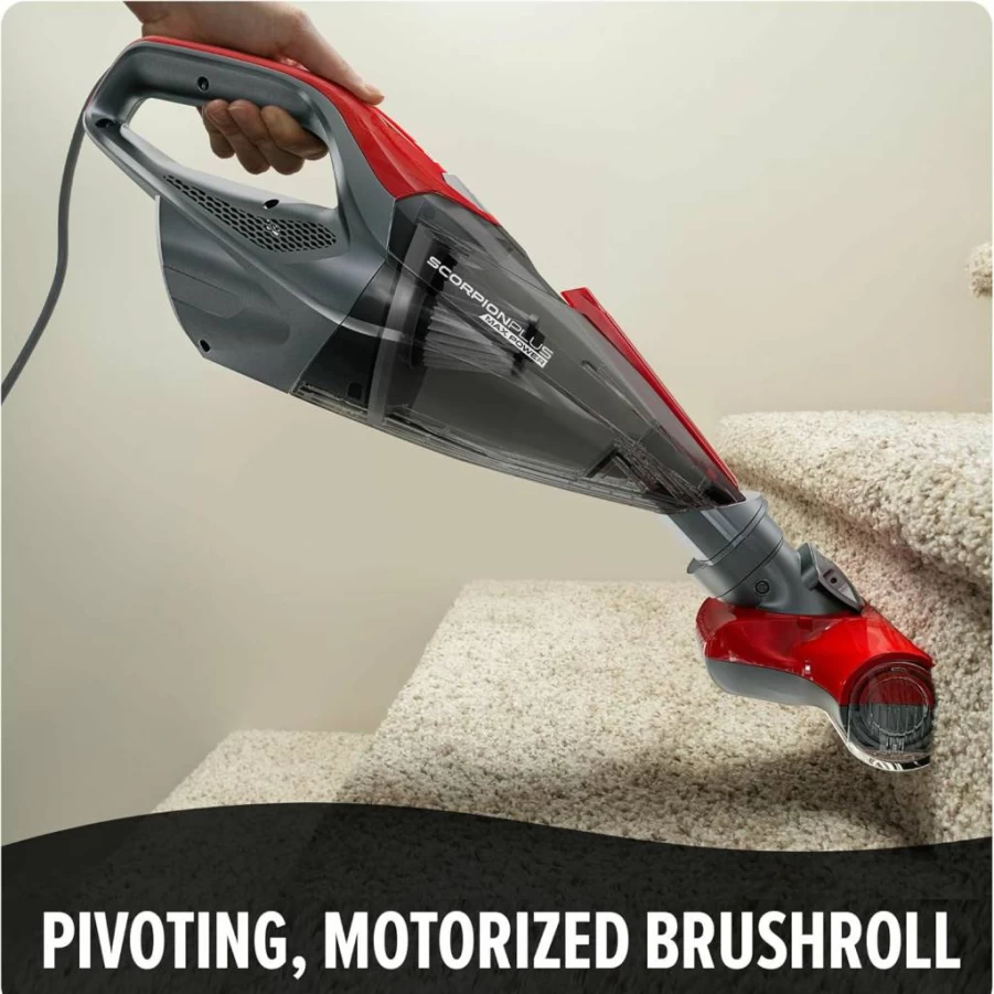 Dirt Devil Scorpion Plus Corded Handheld Vacuum Cleaner with Powerful Suction, Lightweight Design, Pivoting Stair Tool, Hose & Dusting Brush for Upholstery Cleaning