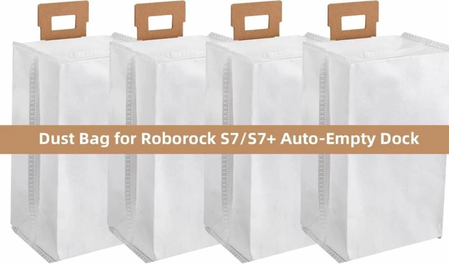 AnDongo 8 Pack 3L Replacement Dust Bags for Roborock S7/S7+ Auto-Empty Dock, Large Capacity Vacuum Cleaner Bags