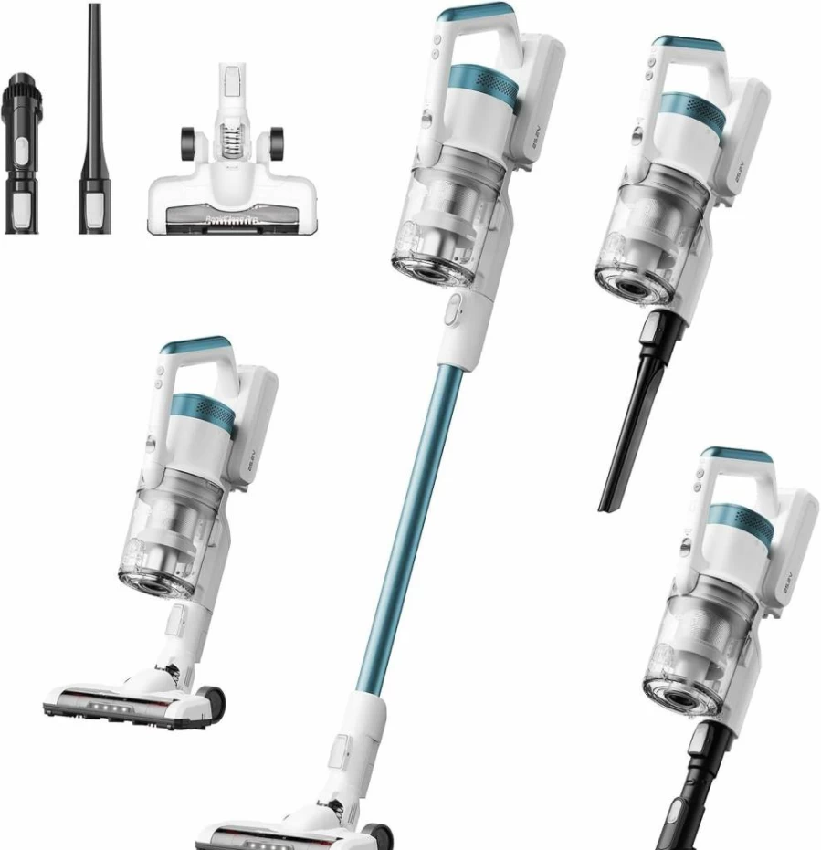 Eureka NEC101 Cordless Stick Vacuum Cleaner - Lightweight, Rechargeable for Hardwood Floors & Pet Hair, Rose Red