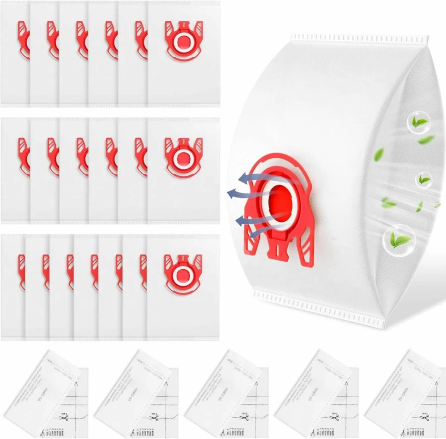 20 Pack Ecleanfy 3D AirClean Vacuum Bags Replacement for Miele Classic C1 C2 C3, S2 S5 S8 Series, Compatible with GN Bags, HEPA Filtration, Dust Cleaner Bags