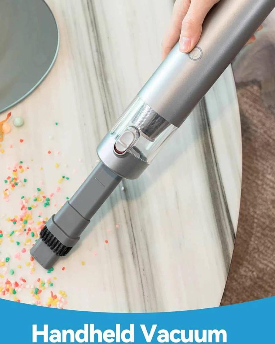 Brigii M1 Cordless Mini Handheld Vacuum - 3-in-1 Car Cleaner, Air Duster & Hand Pump with 3 Crevice Nozzles, Portable Rechargeable Vacuum for Small Spaces