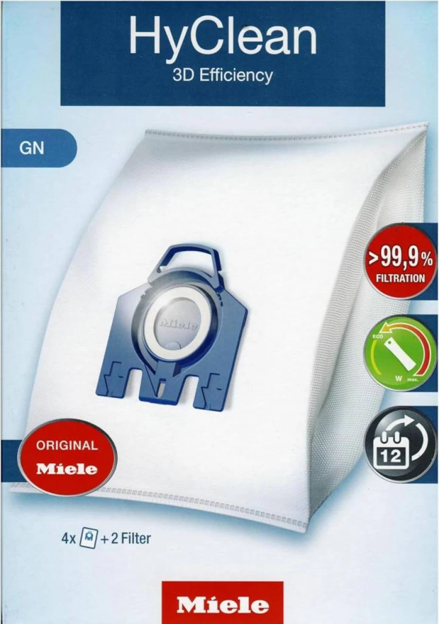 Miele Hyclean 3D GN Type Microfiber Dust Bags - Compatible with Miele Canister Vacuum Cleaners (Model 9917730) - High-Efficiency Replacement Filters