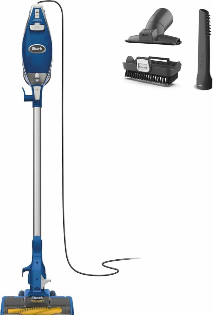 Shark HV322 Rocket Deluxe Pro Corded Stick Vacuum - Lightweight with LED Headlights, XL Dust Cup, Pet Hair Attachments, Converts to Handheld, Bordeaux/Silver