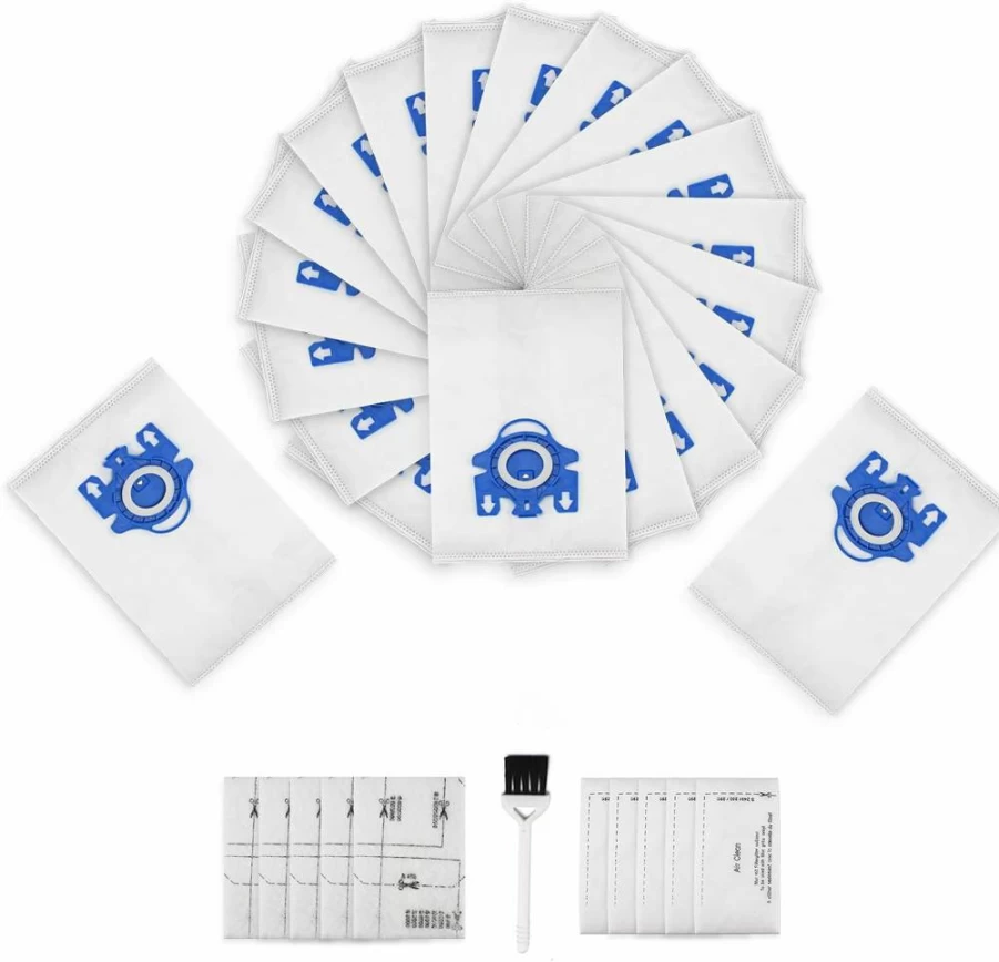Improvedhand 10-Pack 3D AirClean Vacuum Bags for Miele Classic C2, C3, S2, S5, S8 & S400 Series | Compatible with Miele GN Bags | Includes Motor Protection & AirClean Filters