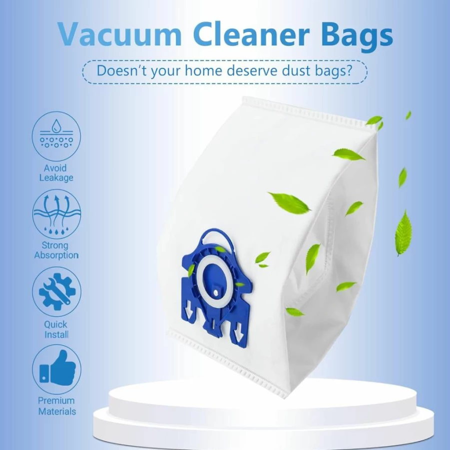 Improvedhand 10-Pack 3D AirClean Vacuum Bags for Miele Classic C2, C3, S2, S5, S8 & S400 Series | Compatible with Miele GN Bags | Includes Motor Protection & AirClean Filters