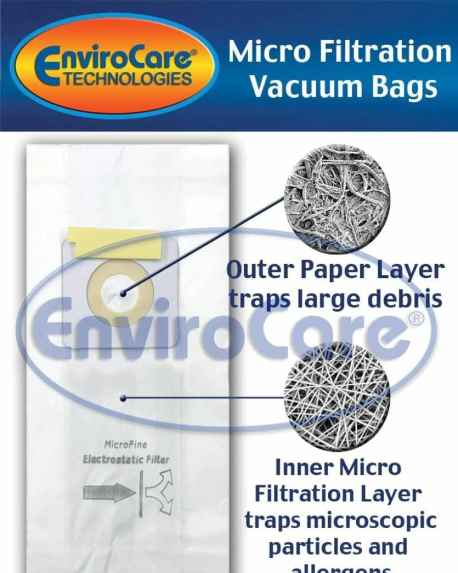 EnviroCare 9-Pack Replacement Vacuum Bags for Bissell Style 1 & 7 Upright Vacuums | Micro Filtration Dust Bags