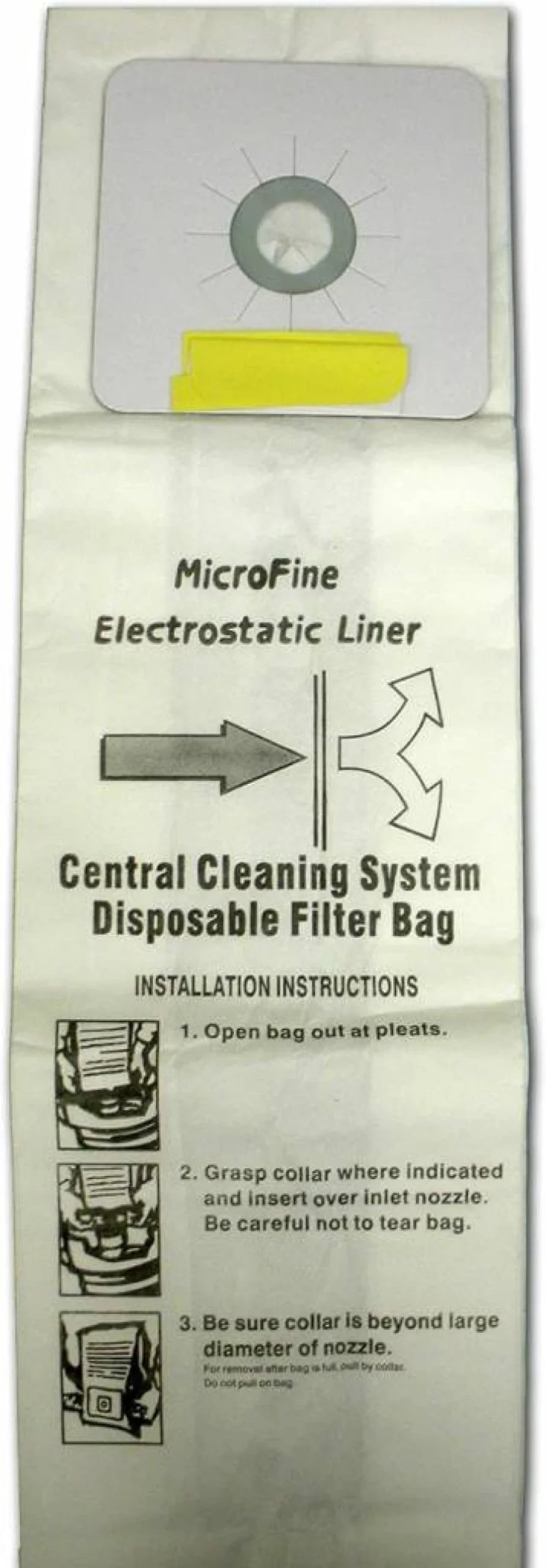 EnviroCare 3-Pack Replacement Micro Dust Bags for NuTone Central Vacuum Systems, White HEPA Filtration Bags