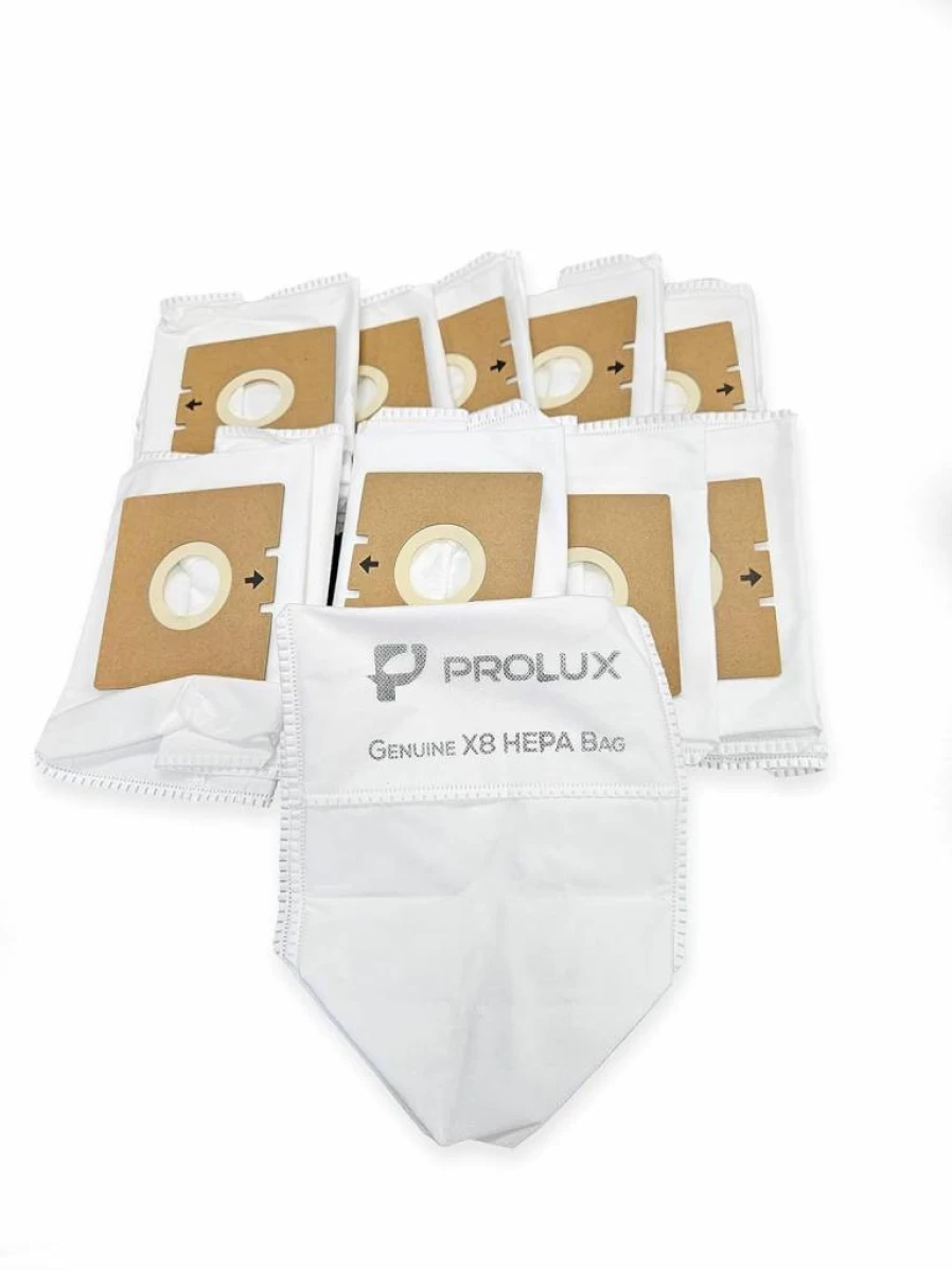 10-Pack Prolux X8 Vacuum Bags, Genuine HEPA Disposable Filters, Direct Fit for Prolux X8 Backpack Vacuums, US Designed