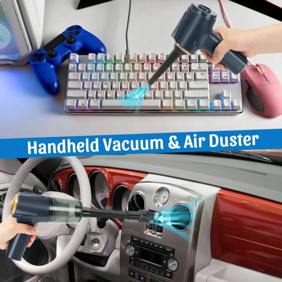 Honlibey Cordless Mini Vacuum Cleaner - Portable Keyboard & Laptop Cleaner for Dust, Pet Hair, Crumbs - Rechargeable Handheld Vacuum for Car, Computer, Sewing Machine, Pet House