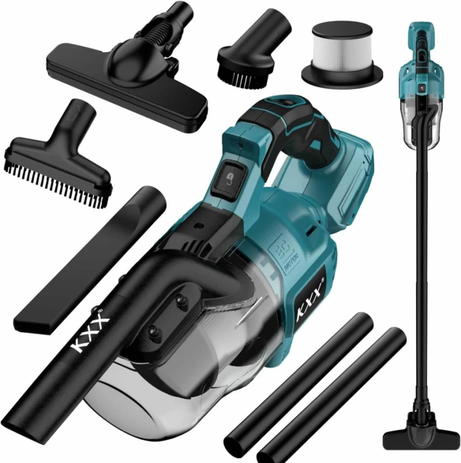 KXX 20V Cordless Handheld Vacuum Cleaner, 5-in-1 HEPA Filtration, 500W Motor, 46 CFM for Floors, Carpets, Cars (Battery Not Included)