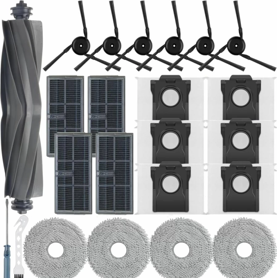 Bluearks 21Pcs Vacuum Cleaner Accessories Kit for Dreame X40 Ultra, L40 Ultra, Mova P10 Pro - Includes Main Brush, Mop Pads, HEPA Filters, Side Brushes, Vacuum Bags