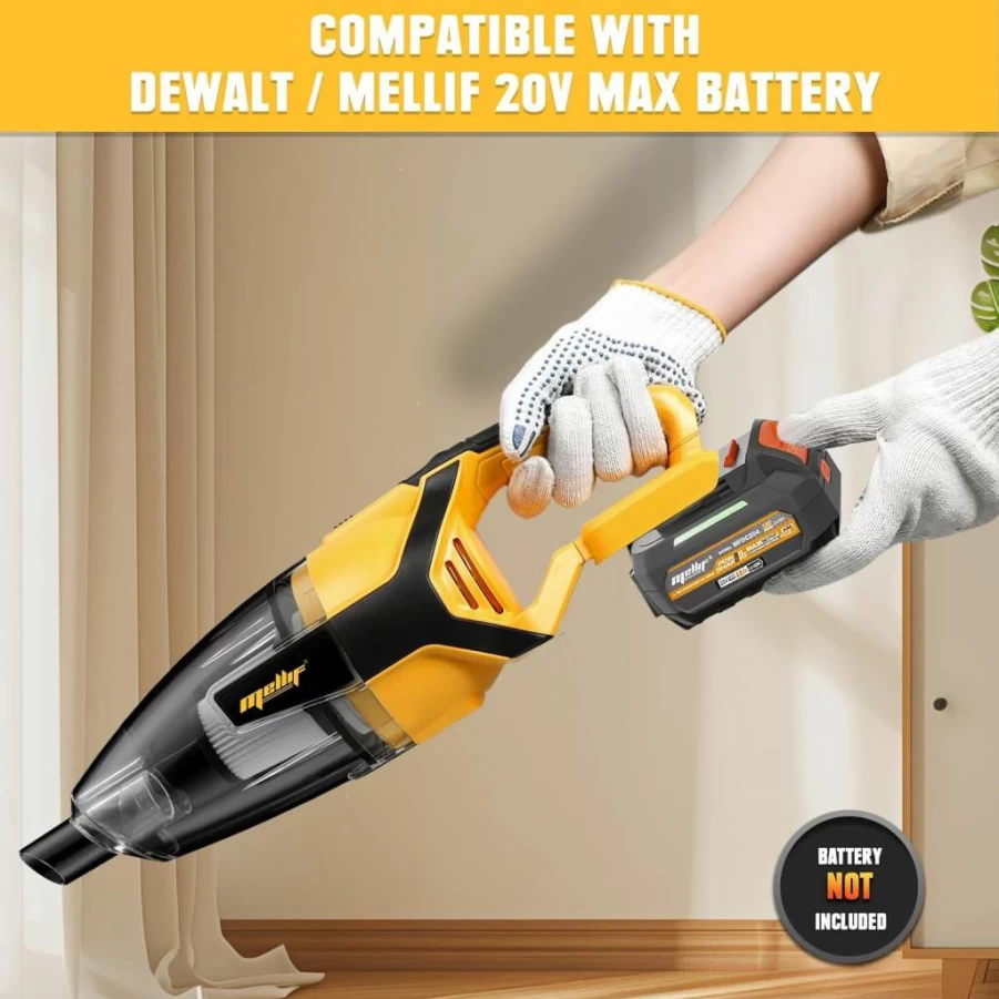 MORCLIN 120W Cordless Handheld Vacuum Cleaner for Carpet, Hard Floor & Pet Hair, Compatible with Dewalt 20V Max Battery, Lightweight Portable Tool Only