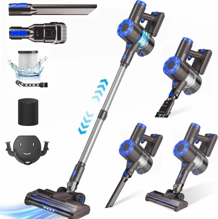 AIRDIYA Cordless Stick Vacuum Cleaner 8-in-1, 2200mAh Battery 35min Runtime, Lightweight for Hard Floors & Low-Pile Carpets, Self-Standing with Powerful Suction for Pet Hair