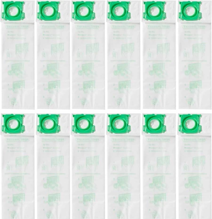 CF Clean Fairy 12Pack Vacuum Filter Bags Compatible With SEBO C G X Series & Windsor Sensor S12 S15 XP12 XP15 XP18 SR12 SR15 SR18 Versamatic Plus - Replacement For 5093AM Micro Synthetic Cloth Bags