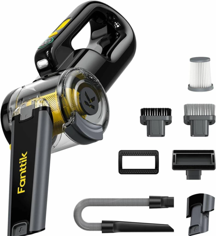 Fanttik Fold V10 Apex Cordless Car Vacuum Cleaner - 17000Pa Powerful Handheld Vacuum with LED Display, Flexible Hose & Pet Brush for Home, Auto, Pet Hair