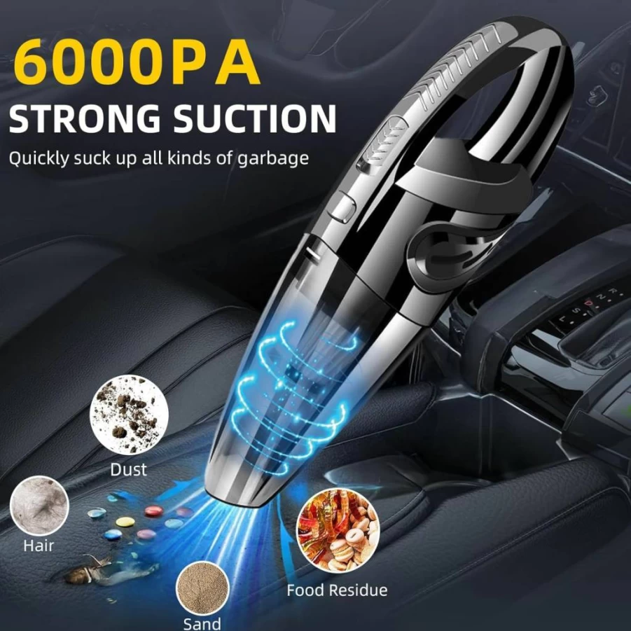 Silbingan Cordless Handheld Vacuum Cleaner - Rechargeable Portable Car Vacuum with LED Light, USB Charging, Lightweight for Pet Hair, Dust, Home, Sofa Cleaning