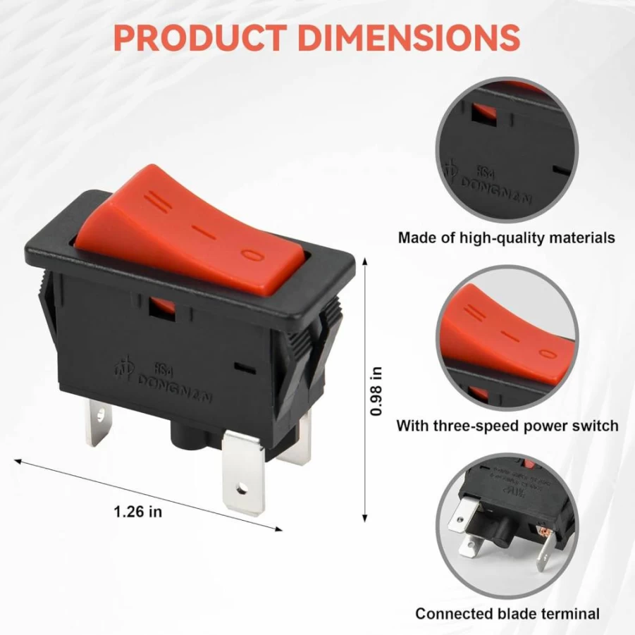 ETZ 3-Way Power Switch Replacement for Shark Navigator Lift-Away NV22 NV26 NV351 NV352 NV355 NV357 NV370 NV60 NV70 NV95 UV400 UV410 UV420 UV440 Vacuum Cleaners