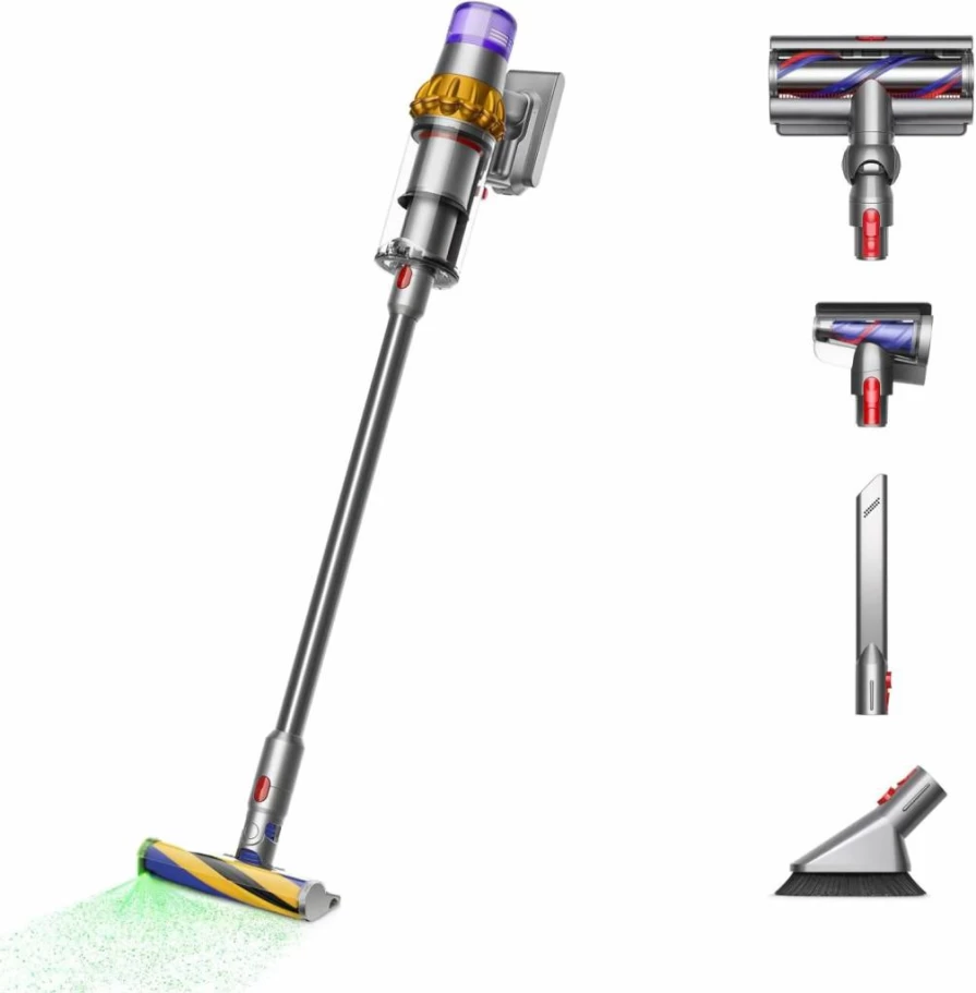 Dyson V15 Detect Plus Cordless Stick Vacuum Cleaner with Laser Dust Detection, Yellow/Nickel, Lightweight & Powerful