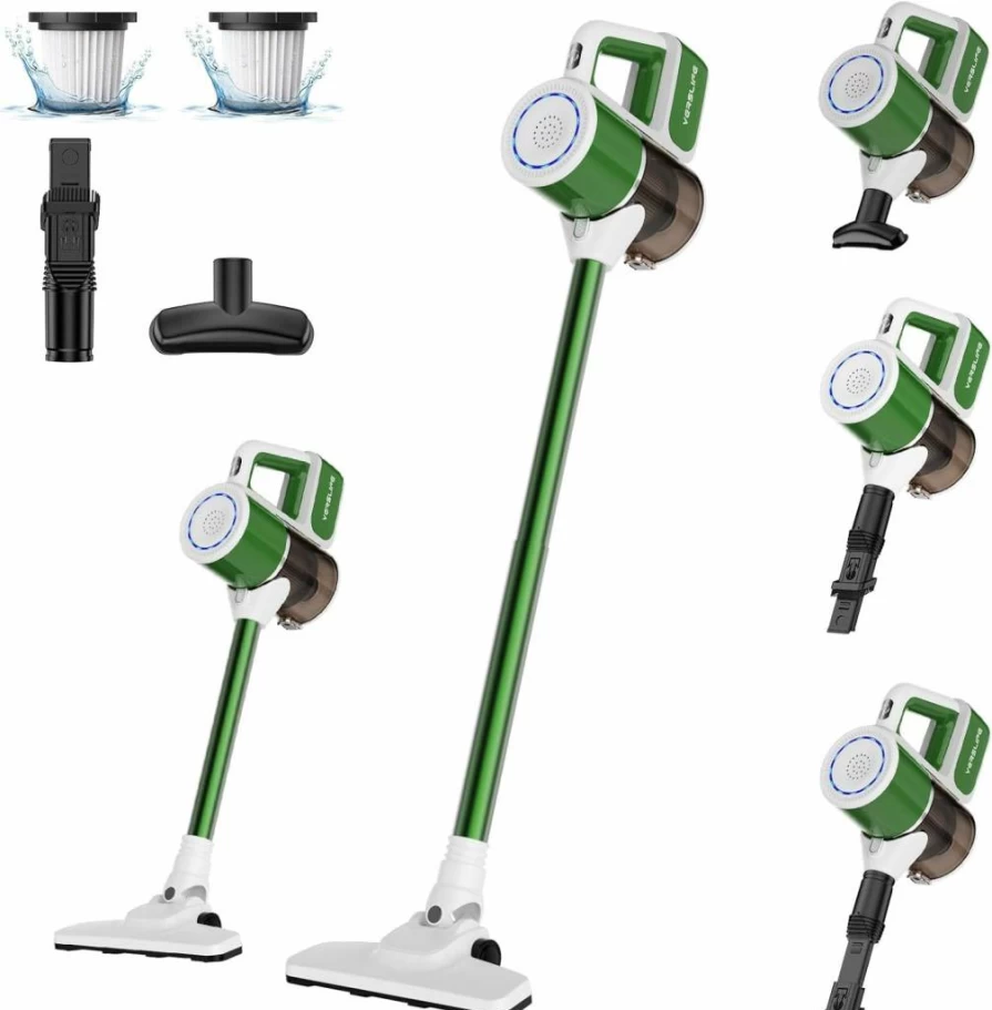 VersLife Cordless Stick Vacuum Cleaner for Pet Hair, 30KPA Powerful Suction, 6-in-1 Lightweight Handheld Vacuum, 35 Min Runtime, Ideal for Hard Floors & Carpets