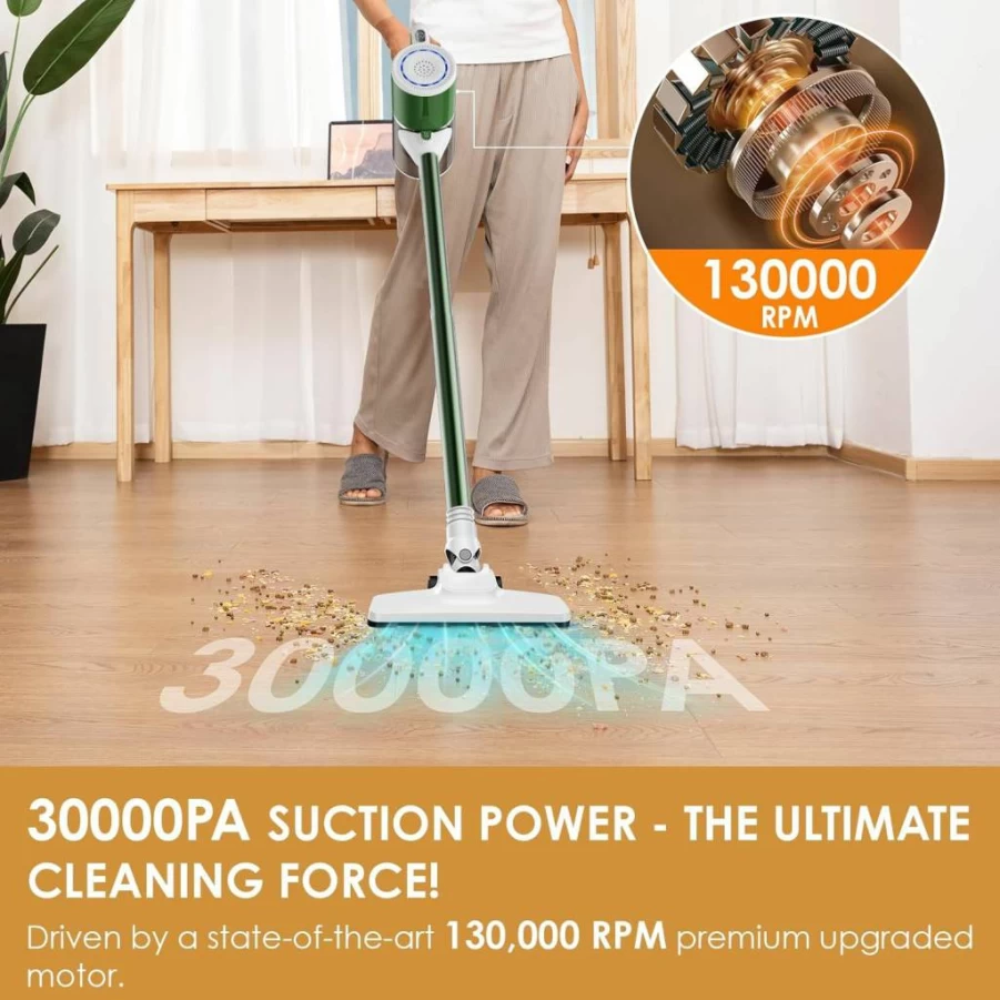 VersLife Cordless Stick Vacuum Cleaner for Pet Hair, 30KPA Powerful Suction, 6-in-1 Lightweight Handheld Vacuum, 35 Min Runtime, Ideal for Hard Floors & Carpets