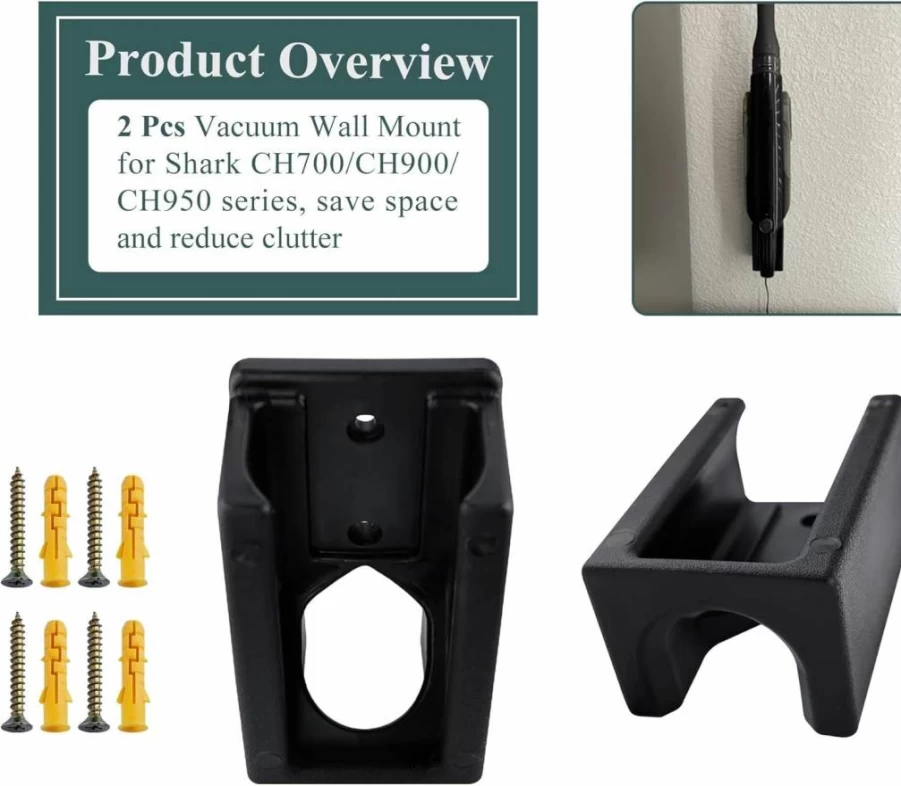 Wall Mount Vacuum Holder for Shark CH700 CH701 CH900WM CH901 CH950 CH951 CH951C - WFCYX Charging Dock, Space-Saving Wall Mounted Storage for Shark Handheld Vacuums