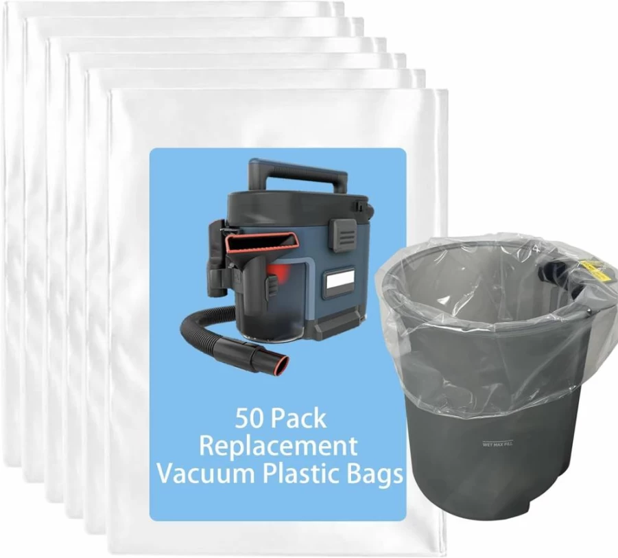 50 Pack Aolleteau Vacuum Sealer Bags for Shark Messmaster VS100, VS101, VS100C - Heavy Duty, Leakproof Storage Bags for Wet/Dry Vacuums
