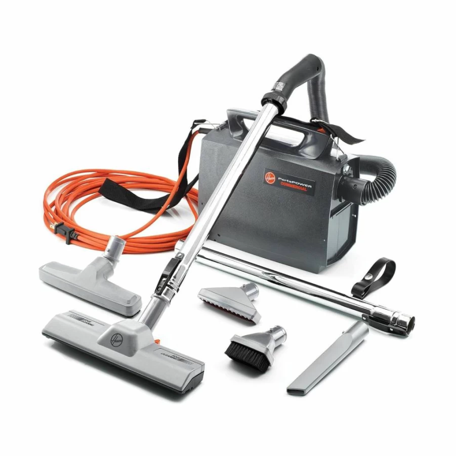 Hoover CH30000 Commercial Canister Vacuum Cleaner - 8 lbs Lightweight, Portable with Attachments, Professional Bagged Vacuum for Easy Cleaning, Black