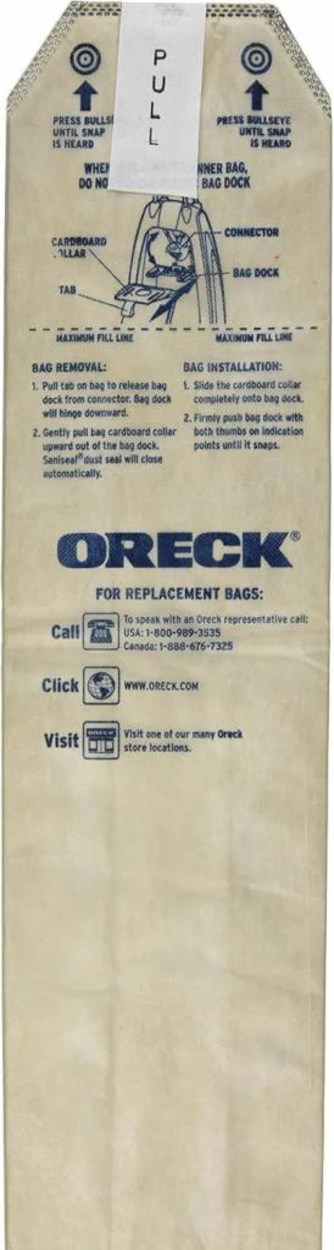 Oreck LWPK6OH HEPA Filtration Vacuum Bags, 6-Pack for Magnesium Upright Vacuums, Odor Fighting Tan Replacement Bags