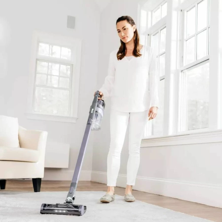 Shark IX141H Pet Cordless Stick Vacuum - Anti-Allergen Seal, XL Dust Cup, LED Lights, Lightweight 7.5 lbs, 40 Min Runtime, Handheld Option, Renewed (Grey/Purple)