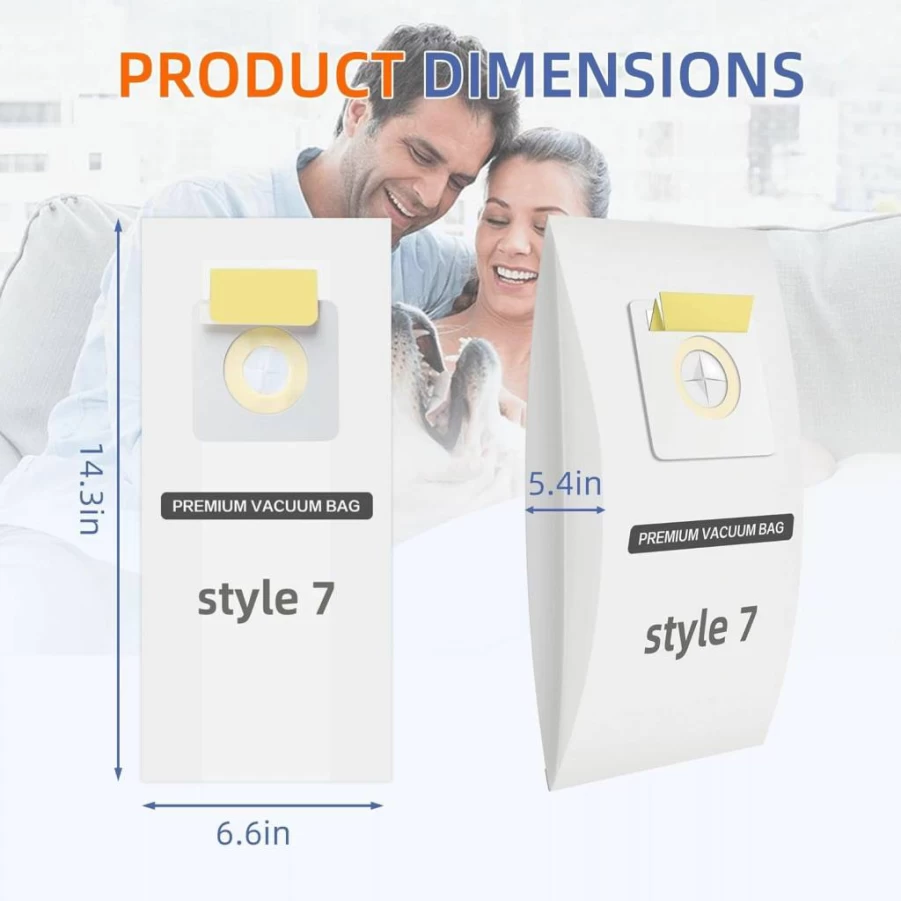 Pullity 9 Pack Vacuum Bags Replacement for Bissell Style 7, Powerforce Upright Vacuum Cleaners, Compatible with Part 32120, 1739, 71Y7, 3545, 3550, 3554