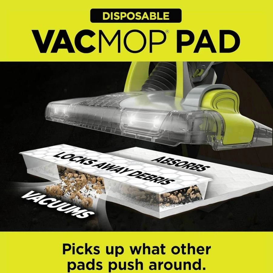 Shark Vmop Disposable Hard Floor Pad Refills - 30 Count (Pack of 3), Compatible with Shark VM252 & VM180 Vacmop, No-Touch Disposal for Hardwood, Tile, Laminate & Stone Floors, VMP30