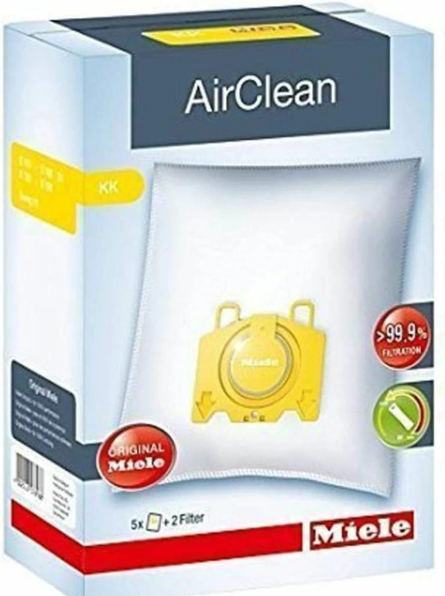 Miele Original 3D Efficiency Vacuum Cleaner Bags - 5 Dust Bags & 2 Filters Compatible with Swing H1, S1 Models (Pack 10123240)