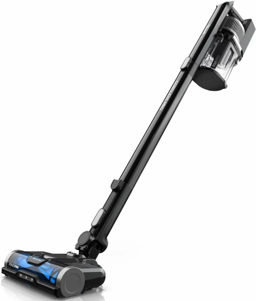 Shark WZ531H Cordless Stick Vacuum - PowerFins Brushroll, HEPA Filtration, Self-Cleaning, LED Headlights, 40 Min Runtime, Includes Crevice Tool & Dusting Brush, Lightweight (Renewed, Grey/Blue)