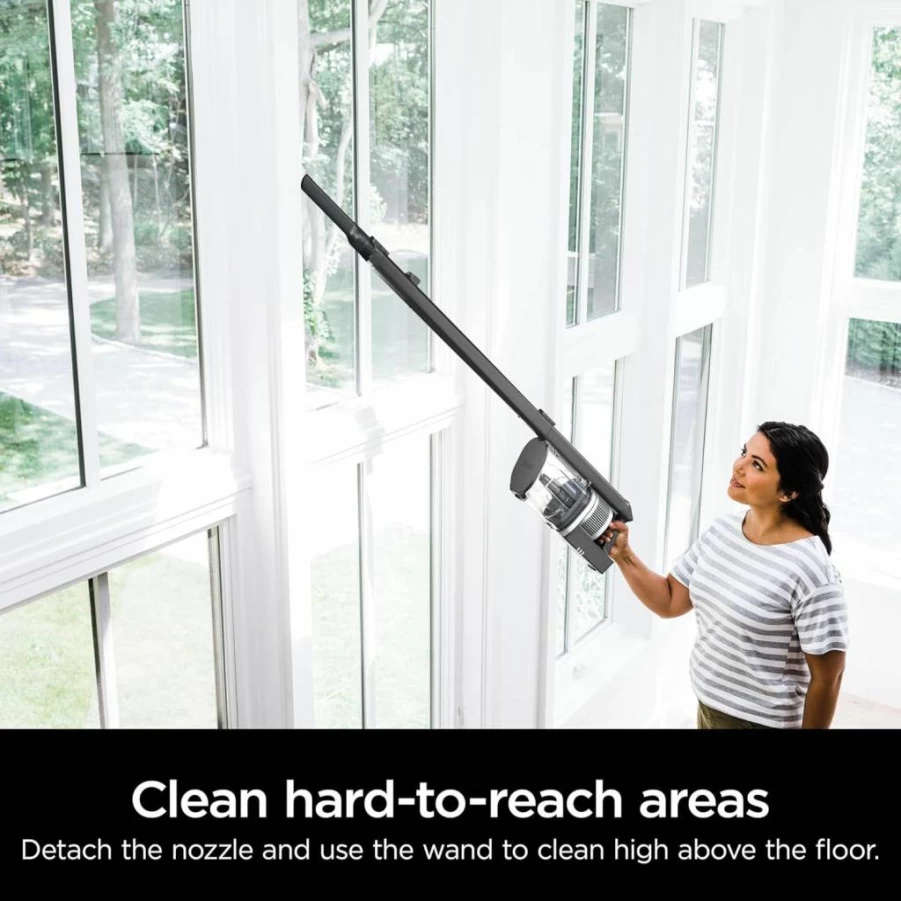 Shark WZ531H Cordless Stick Vacuum - PowerFins Brushroll, HEPA Filtration, Self-Cleaning, LED Headlights, 40 Min Runtime, Includes Crevice Tool & Dusting Brush, Lightweight (Renewed, Grey/Blue)