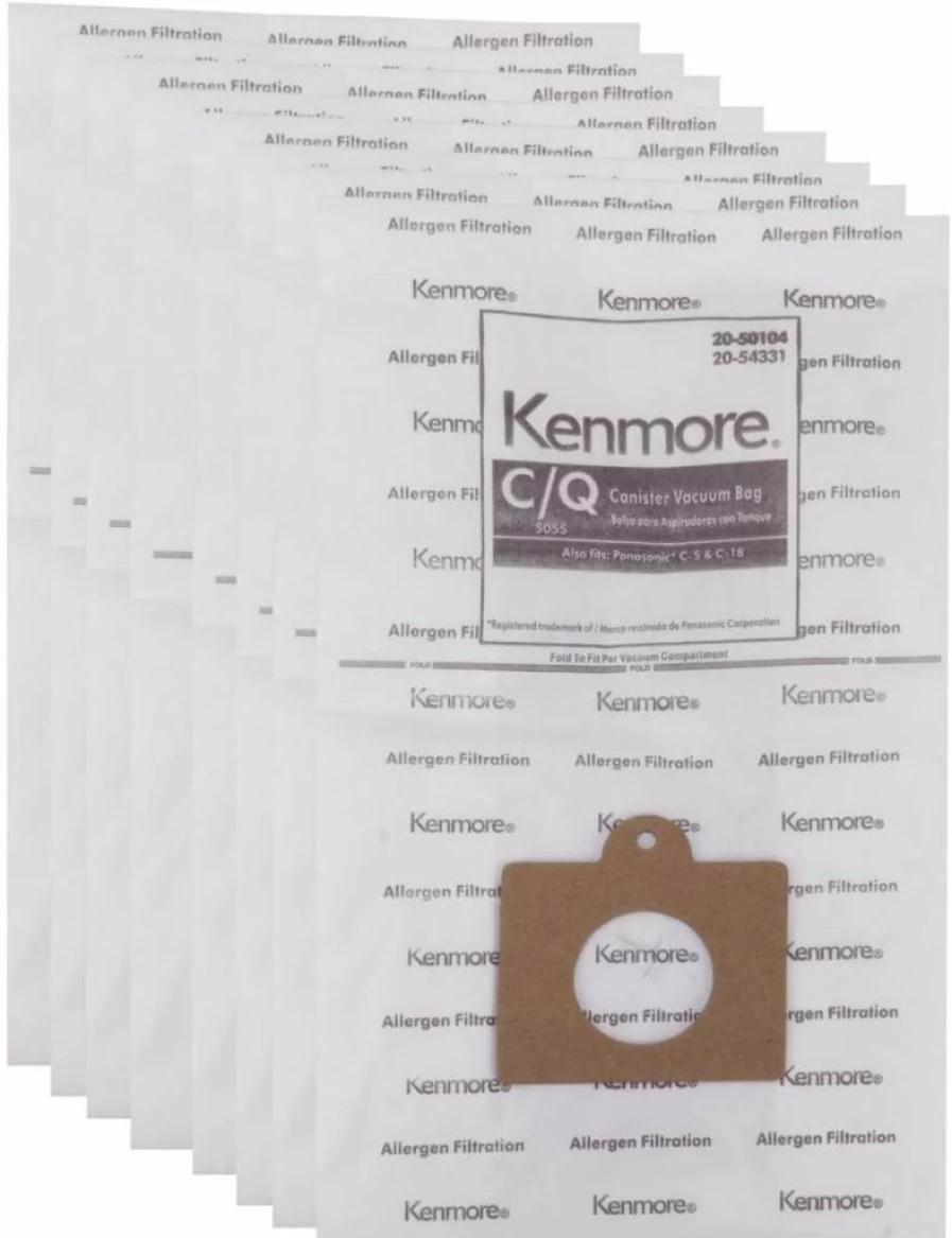 Kenmore Vacuum Bags Type C & Q, 8-Pack - Genuine OEM Replacement for Kenmore 50104