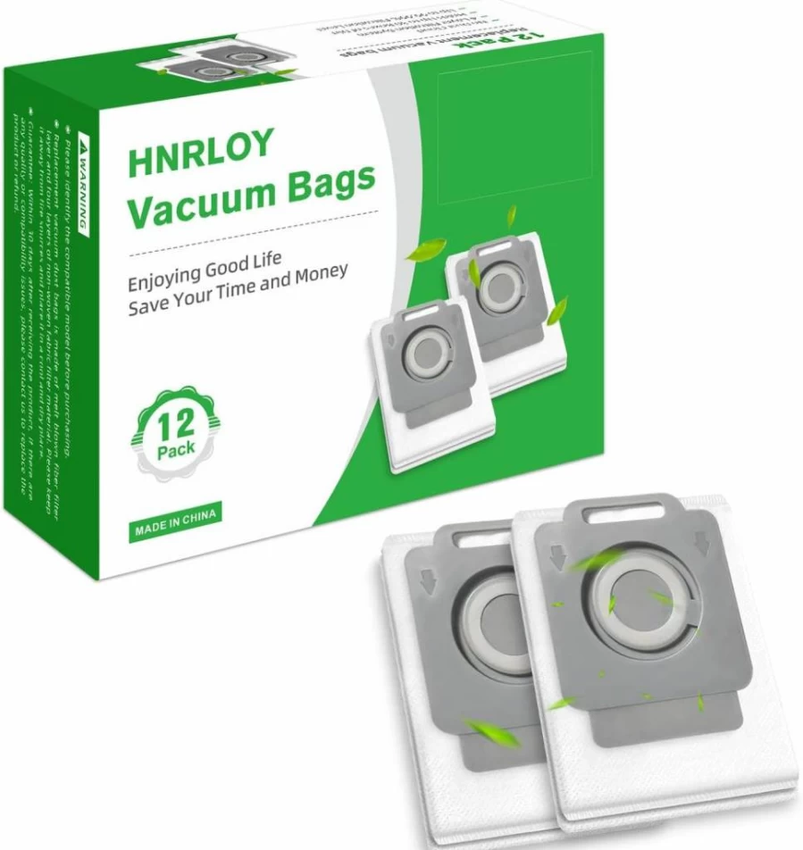 12 Pack HNRLOY Vacuum Dust Bags Compatible with iRobot Roomba i7/i8/i3/i4/i6/J7/S9 Series - Replacement Automatic Dirt Disposal Bags for Roomba Self-Emptying Robot Vacuums