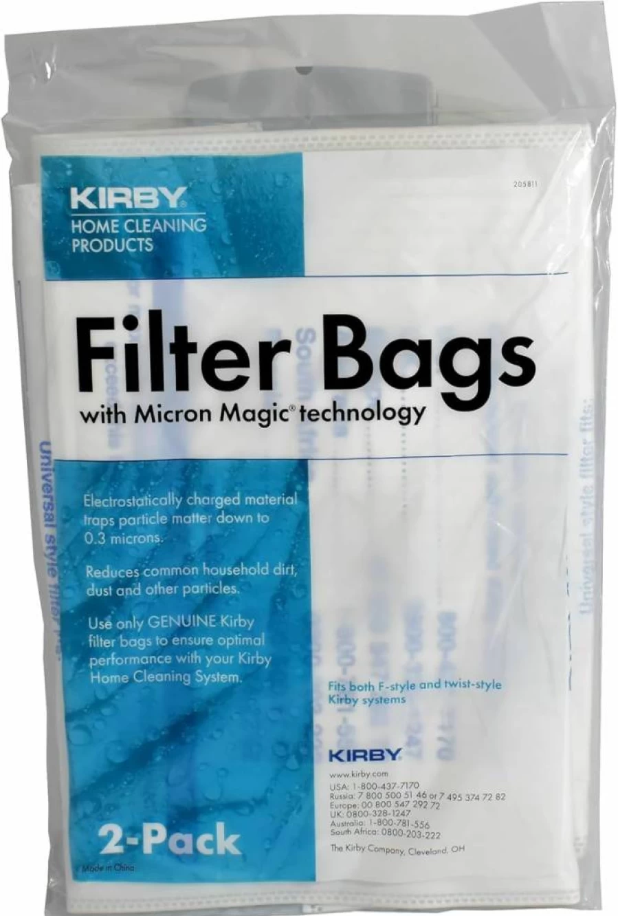 Kirby 205811 HEPA Filter Bags 2-Pack - Universal Fit for F-Style & Twist-Style Vacuum Models